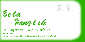bela hanzlik business card